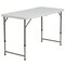 Flash Furniture 47.75" White Rectangular Height Adjustable Bi-Fold Outdoor Furniture Patio Folding Table